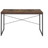 Vynxaria Weathered Oak Black Desk Distressed Finish Writing Table for Home Office Rustic Interiors - 2 of 3