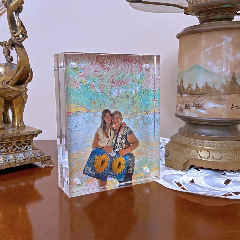 Azar Displays Clear Acrylic Magnetic Photo Block Frame Set with TWO 5x7 size Frames, 3 of 12