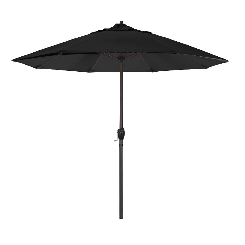 California Umbrella 9&#39; x 9&#39; Aluminum Auto Tilt Crank Lift Patio Umbrella Black, 1 of 7