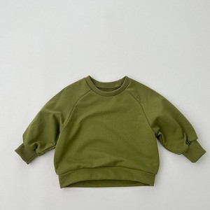 MyKids-Usa Baby Solid Color Long Sleeve Pullover Crewneck Hoodies - 1 of 4