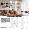 GustoWave White Wooden Room Divider Wall 4 Panel,5.6FT Tall Room Divider with Shelves,Folding Privacy Screens 67 in for Room Separation Home Office - 2 of 4