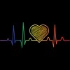 Adult Design By Humans Rainbow Pride Heartbeat Love For All By Avocato T-Shirt - 2 of 2