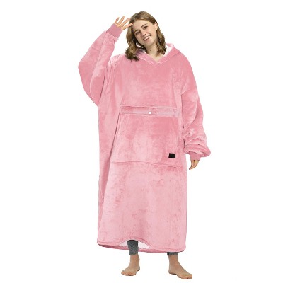 Women's Fleece Blanket Hoodied Oversized Sweatshirt, Warm Cozy Fuzzy Wearable Flannel Blanket Women, One Size Fits All - Catalonia