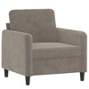 vidaXL Sofa Chair Light Gray 23.6 in. Velvet - 2 of 4
