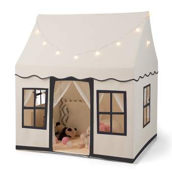Costway Kids Play Castle Tent Large Playhouse Toys Gifts w/ Star Lights Washable Mat