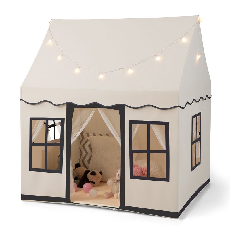 Costway Kids Play Castle Tent Large Playhouse Toys Gifts w/ Star Lights Washable Mat, 1 of 13