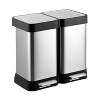 2x6.6 Gal (2x25L) Trash Can, Stainless Steel 2 Compartments Trash Can with Recycling Bin, Soft-Close Lid, Step-on Garbage Bin (No Inner Buckets) - 2 of 4