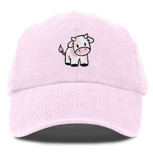 Dalix Strawberry Cow Embroidered Womens Cotton Dad Hat Baseball Cap - 1 of 4