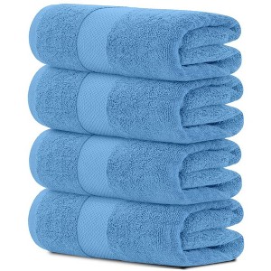 White Classic Luxury 100% Cotton Bath Towels Set of 4 - 27x54" - 1 of 4