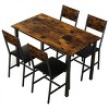 ELJGET 5-Piece Dining Table Set with 4 Chairs, MDF Tabletop with Metal Frame for Small Space, Compact Dinette, Breakfast Nook - 4 of 4