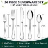 Aoibox 20-Piece Stainless Steel Flatware Set, Includes Knife, Fork, Spoon,Salad Fork&Teaspoon,Mirror Polished Finish, Dishwasher Safe for Everyday Use - 2 of 4