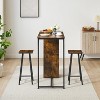 GOCAPTAIN 3 Piece Dining Table Set for 2, Counter Height Island Table with Storage Shelves, Drawer, Small Kitchen Table and Chair Set for Dining Room - 3 of 4