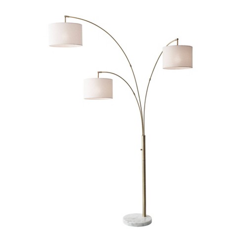 74 3 Arm Bowery Arc Lamp Antique Brass - Adesso