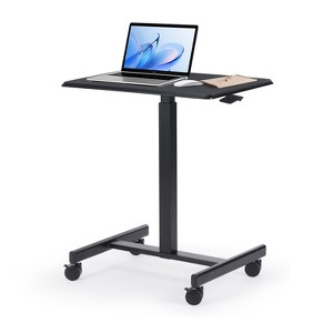 IULULU Mobile Standing Desk, Small Rolling Desk with Wheels, Pneumatic Adjustable Workstation for Home - 1 of 4