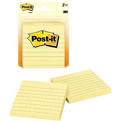 Post-it Notes 3" x 3" Canary Yellow Lined 100 Sheets/Pad 395556