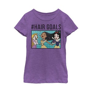 Girl's Disney Princesses #Hair Goals Cartoon T-Shirt - 1 of 3