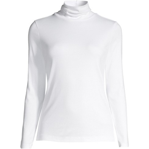 Lands' End Women's Supima Cotton Long Sleeve Turtleneck - X-small - White :  Target