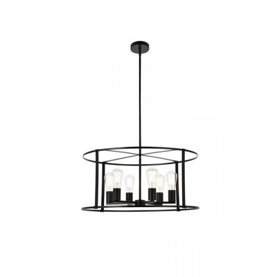 Elegant Lighting Agnys 6 lights pendant in black
