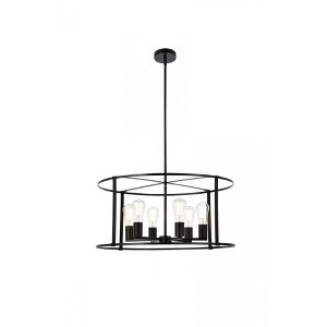 Elegant Lighting Agnys 6 lights pendant in black - 1 of 4