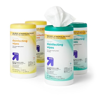 Lemon and Fresh Scent Disinfecting Wipes - 300ct/4pk - up &#38; up&#8482;