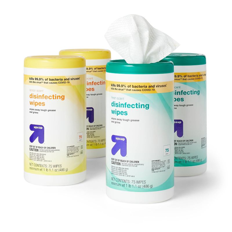 Lemon and Fresh Scent Disinfecting Wipes - 300ct/4pk - up &#38; up&#8482;, 3 of 5