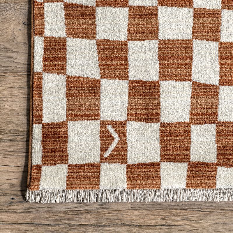 nuLOOM Dominique Abstract Checkered Fringe Area Rug, 6 of 13