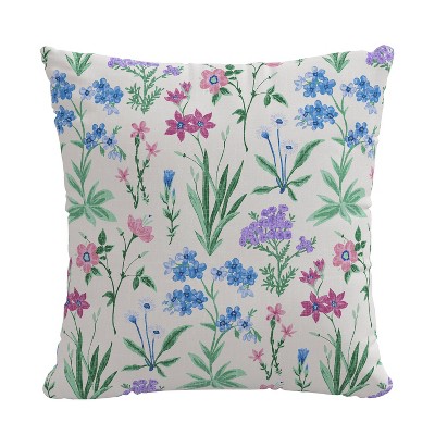 18"x18" Skyline Furniture Square Outdoor Throw Pillow Multi: Botanical Pattern, Woven Polyester, Zippered