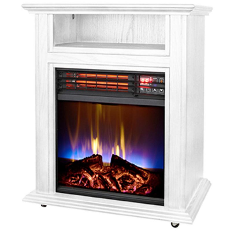 Comfort Glow Electric Quartz Mobile Fireplace Indoor Heater With 3 Energy-Efficient Quartz Heating Elements, 1 of 2