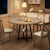 Round Dining Table for 4-6 People, 47 Inch Retro Dinner Room Pedestal Table with Storage Shelf, Industrial Circle Kitchen Table - 3 of 4
