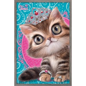 Trends International Animal Club - Kitten in a Tiara Framed Wall Poster Prints - 1 of 4