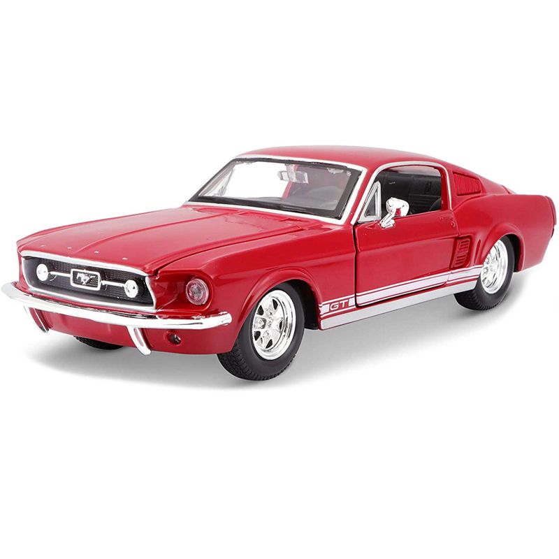 1967 Ford Mustang GT Red with White Stripes 1/24 Diecast Model Car by Maisto, 2 of 4