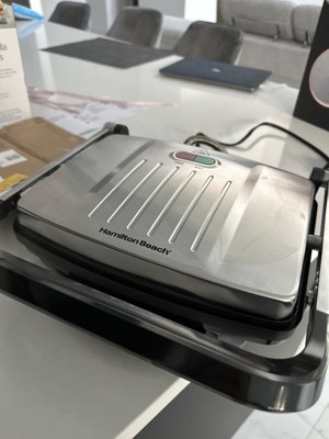  Hamilton Beach Panini Press, Sandwich Maker & Electric Indoor  Grill, Upright Storage, Nonstick Easy Clean Grids, Stainless Steel (25410):  Home & Kitchen