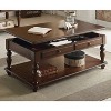 Vynxaria Traditional-Infused Coffee Table Rectangular Leg, Lift Top, Bottom Shelf, Walnut Finish - 2 of 4