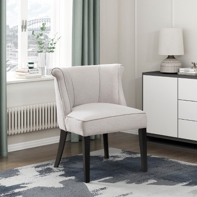 Grungis Polyester Accent Chairs,Living Room Chairs with Curved Back and Espresso Finish Legs,Comfy Chairs for Living Room,Bedroom