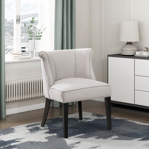 Grungis Polyester Accent Chairs,Living Room Chairs with Curved Back and Espresso Finish Legs,Comfy Chairs for Living Room,Bedroom - 1 of 4
