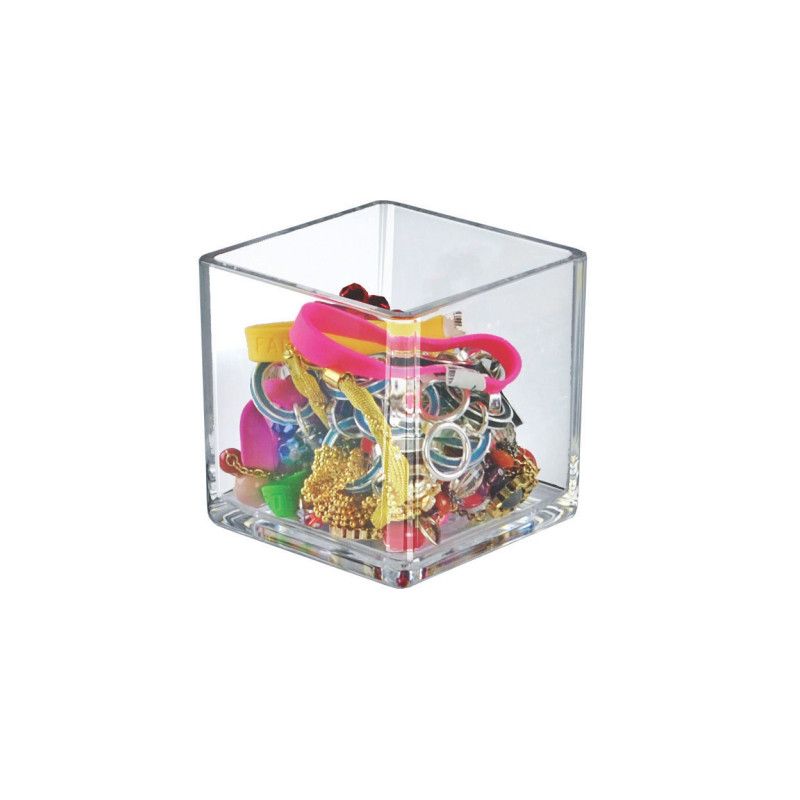 Azar Displays 4" Deluxe Clear Acrylic Square Cube Bin for Counter, 2-Pack, 2 of 5