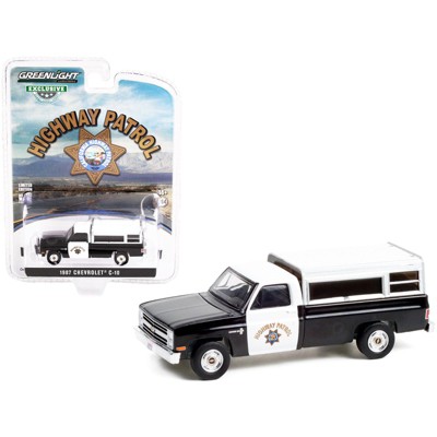 1987 Chevrolet C-10 Black And White Chp california Highway Patrol hobby  Exclusive 1/64 Diecast Model Car By Greenlight : Target