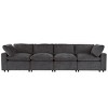 Cailyn 4pcs Sectional Sofa Sleeper Couch with USB Charge Ports, Wireless Charging and Bluetooth Speaker in Arm, Indoor Furniture - Maison Boucle - 3 of 4