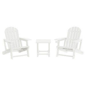 WestinTrends Azura 3-Piece HDPE Plastic Adirondack Patio Chairs With 18" Square Side Table Set - 1 of 4