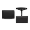 Chisel Stainless Steel Polished Black IP-plated Rectangle Cuff Links - 2 of 2