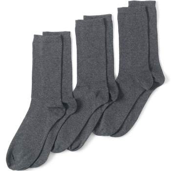 Lands' End Women's 3-Pack Seamless Toe Solid Crew Socks