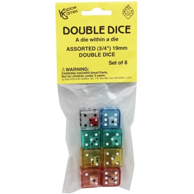 Koplow Games Double Dice Set, Pack of 8, 3 Packs