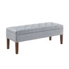 CAVINAS Modern Nailhead Accents Velvet Ottoman Bench with Internal Storage,Upholstered Storage Bench for Bedroom,Living Room - 2 of 4