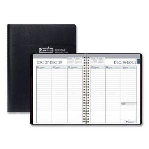 Recycled Weekly Appointment Book Ruled without Appointment Times, 8.75 x 6.88, Black Cover, 12-Month (Jan to Dec): 2025 - 1 of 4