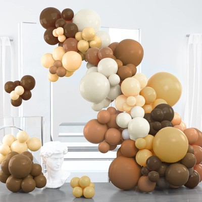 PartyWoo Balloon Arch Kit Brown Tan Neutral Boho 18 12 10 5 Inch 100 pcs