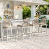 Arceso Outdoor Bar Stools, Rattan Outdoor Counter Height Bar Stools Set of 4, 26.5" H Woven Rope Patio Bar Chairs with Aluminum Legs for Kitchen - 2 of 4