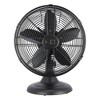 Good Housekeeping All-Metal Oscillating Retro Desk Fan with 3 Speeds and Tilt Adjustment for Office, Bedroom or Living Room Use, 12 Inch, Matte Black - 2 of 4