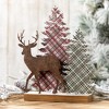 16.25"H Sullivans Christmas Plaid Tabletop Deer Scene Brown Indoor Christmas Decor - 3 of 3