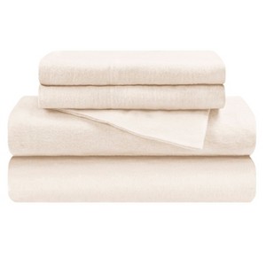 Paisley or Solid Flannel Cotton Deep Pocket Sheet Set by Blue Nile Mills - 1 of 4