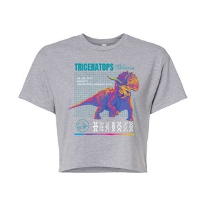 Women's - Jurassic Park - Triceratops Cropped Graphic T-Shirt - 1 of 4